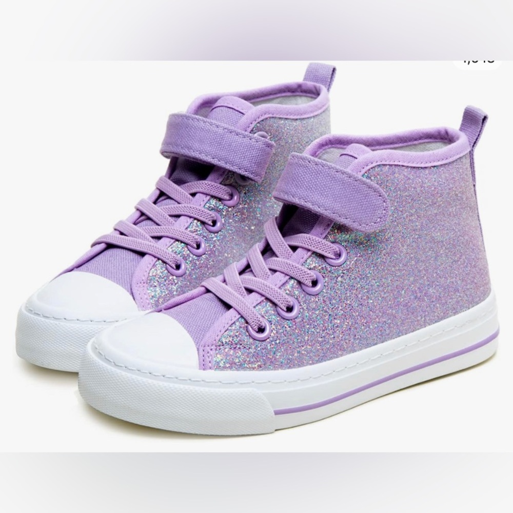 NIB PURPLE SPARKLE HIGHTOP SNEAKERS KIDS 12